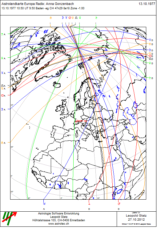 Astrolandkarte Europa und Arktis